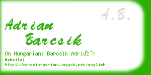 adrian barcsik business card
